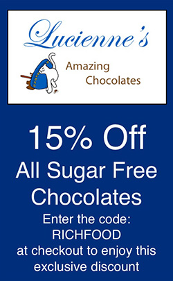 Lucienne's Amazing Chocolates - 15% off all sugar free chocolates with code RichFood
