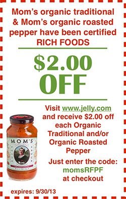 Mom's Organic Traditional and Mom's Organic roasted pepper - $2 off with code MomsRFPF