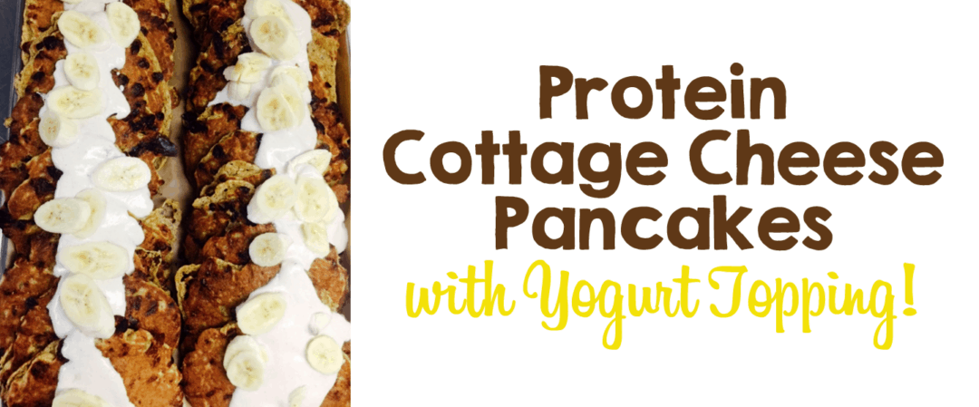 Protein cottage cheese pancakes with yogurt topping